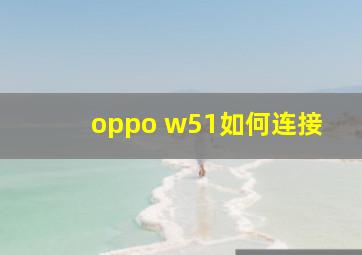 oppo w51如何连接